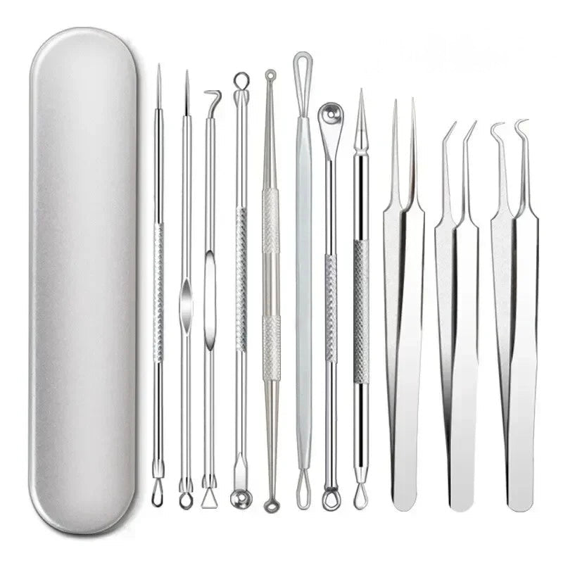 Pince dissolvant de boutons d'acné, pincettes Ultra-fines, extracteur de points noirs, aiguille d'acné, nettoyeur de peau